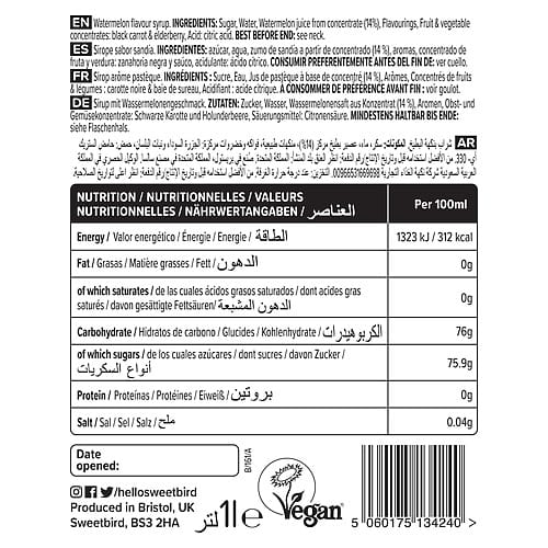 Sweetbird Watermelon Fruit Syrup (1 Litre)