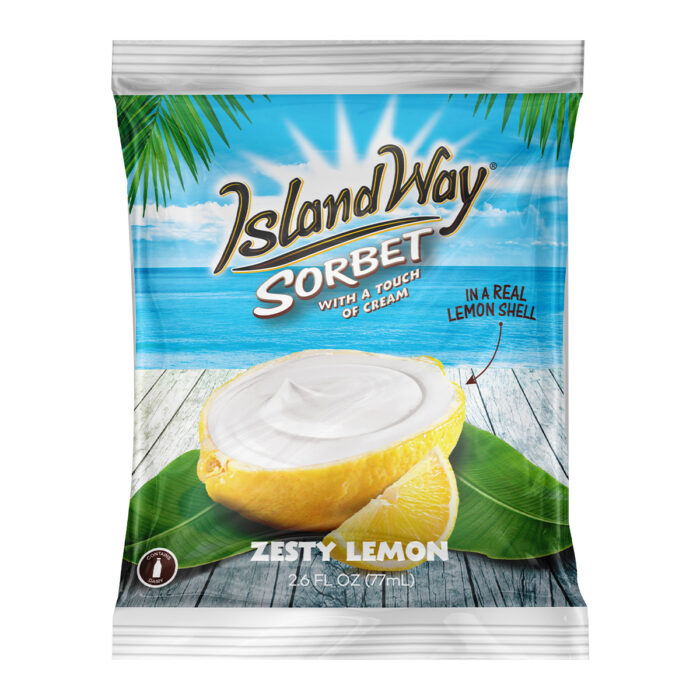 Island Way Zesty Lemon Sorbet Ice Cream - 77ml - Image 2